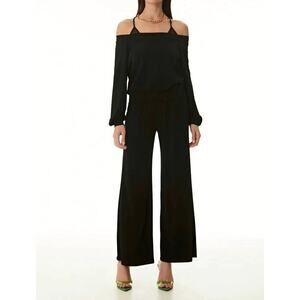 NWT Lasnston Off-Shoulder Size Large Black Long Sleeve Soft & Silky Jersey Top